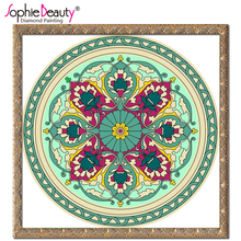Sophie Beauty-pintura de diamante artesanal, mosaico bordado en punto de cruz, patrón verde, Mandala, costura, artesanía, Artware 2024 - compra barato