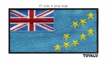 High quanlity TUVALU embroidery flag iron on patch 3" wide black border 2024 - buy cheap