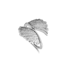 Majestic Feathers Rings 100% 925 Sterling Silver Jewelry with Clear CZ Free Shipping 2024 - buy cheap