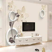 Papel de parede decorativo 3d com design floral 2024 - compre barato