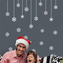 Счастливого Рождества настенные стикеры снежинки для детских комнат окна домашний декор аксессуары с новым годом настенные наклейки виниловые обои 2024 - купить недорого