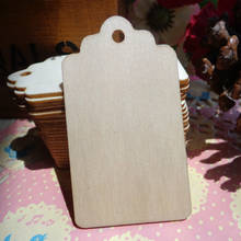 Wholesale 100pcs Wooden Gift Tag 4x7cm Scallop Shape Wood Hang Tag Price Label Party Deco Wood Cards Hemp Strings included 2024 - buy cheap