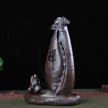 Ручной работы водопад Zen керамический орнамент керамическая благовония горелка с Буддой фэн шуй украшение + Бесплатный подарок 10 шт благовоний 19*16 см 2024 - купить недорого