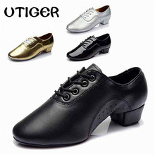 Big Size Brand New Modern Men's Boy Ballroom Latin Tango Dance Shoes Man Salsa Heeled Dancing Shoes WD042 2024 - buy cheap