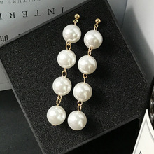 Fashion Long Earrings Imitation Pearl Stud Earrings For Women Fashion Hot Sale Alloy Jewelry DD1703 2024 - buy cheap