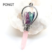 2018 new natural Gem stone opal Pendant Necklace Quartz Crystal Point Chakra Healing Stone natural stone pendant charms Angel 2024 - buy cheap