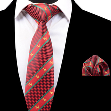 RBOCOTT New Men's Tie Set Striped Necktie Handkerchief Set 8cm Dog Pattern Neck Ties Pocket Square Red For Men Wedding Accessory 2024 - buy cheap