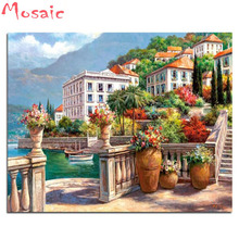 sea town Building Houses diamond mosaic Full square round 5D diy Diamond Painting cross stitch kits mosaic embroidery wall decor 2024 - buy cheap