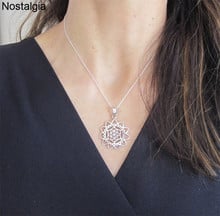 Colar de flores de lótus com pingente sagrado da vida, joia da geometria para mulheres, com mandala, flor de flor de lótus, charmoso 2024 - compre barato