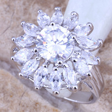 Enchanting White CZ Silver Plated  Women's Jewelry Ring Size 6 / 7 / 8 / 9 R0369 2024 - buy cheap