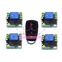 Interruptor de controle remoto de 315/433mhz dc12v 1ch, interruptor liga/desliga, 1 transmissor, 4 receptores, fecho momentâneo com indicador de relé Interruptor de controle remoto de 315/433mhz dc12v 1ch, interruptor liga/desliga, 1 transmissor, 4 receptores, fecho momentâneo com indicador de relé