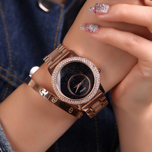 Guou relógio de pulso dourado e de aço inoxidável, luxuoso feminino, presente para mulheres, de quartzo, à prova d'água 2024 - compre barato