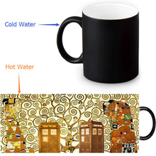 Free shipping 12 OZ/350ml Gustav Klimt painting Heat  Mug Color change Ceramice  Magic  Mugs 2024 - buy cheap