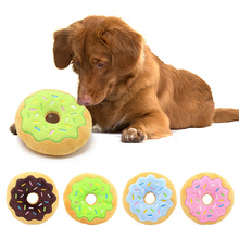 Pet Plush Chew Toy Cotton Simulation Donut Play Toys For Pet Dog Puppy Cat Tugging Chew Squeaker Quack Sound Donut  Toys 2024 - buy cheap