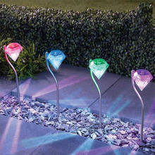 4pcs LED Solar Light Outdoor Garden Decoration Lamps LED Diamonds Lawn Light Solar Powered Path Lanterns Lamp Home Decoration 2024 - buy cheap