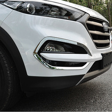 For Hyundai Tucson 2015 2016  ABS Chrome Front Fog light Lamp Cover Trim Foglight Lamp Shade Frame Foglight Bezel Decorations 2024 - buy cheap