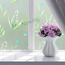 flowers grass Opaque glass Sticker Privacy Matte Sunscreen Bathroom balcony Windows Film Waterproof Stickers Home Decor 500cm 2024 - buy cheap