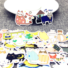 40 pçs/lote mini anime animais bonito auto-feito adesivos scrapbooking para desenhos animados adesivo para computador portátil geladeira skate 2024 - compre barato