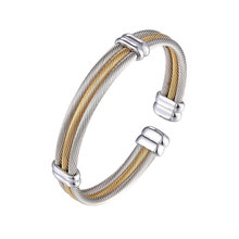 Женский трехрядный браслет с регулируемым размером, высококачественный браслет из нержавеющей стали золотистого и серебристого цвета 2024 - купить недорого