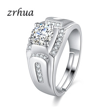 ZRHUA 925 Sterling Silver Wide Finger Rings for Women Retro Jewelry Vintage Open Ring Big Wedding Party Anillos Female Anel 2024 - buy cheap