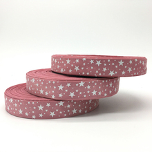 5Yards/lot 1" (25mm) Pale Mauve Printed STARS Grosgrain Ribbon Hair Bow Wedding Christmas Decoration DIY Sewing 2024 - buy cheap