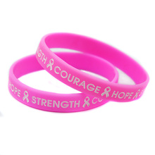 Obh 50 peças pulseira de silicone, motivos logotipo motivacional rosa tamanho adulto 2024 - compre barato