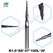 1pc R1.0*D8*47*100L*2F 8mm Tungsten Carbide Ball Nose Cone Type Tapered End Mill CNC Milling Cutter Tools Router Bit 2024 - buy cheap