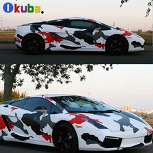 Hydrographic Film Camo Vinyl Graphics Car Wrapping Camouflage Film Black White Red Camo Vinyl Wrap Roll 1.52*30m/roll 2024 - buy cheap