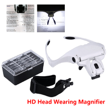 Headband Magnifier Multi-functional Illuminated Magnifier Magnifying Glass 1X 1.5X 2X 2.5X 3.5X Head Loupe 5 lenses Repair Tool 2024 - buy cheap