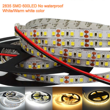 Super Bright 5M 2835 SMD 120led/m 600Leds White Warm White Flexible LED Strip 12V Non-Waterproof more brighter than 3528 strip 2024 - buy cheap