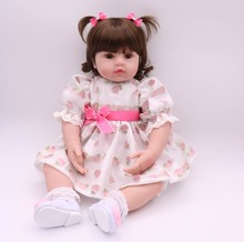 Boneca infantil reborn, boneca de princesa de vinil de 24 polegadas, brinquedo para crianças, presente de bebês, boneca de silicone reborn alive 2024 - compre barato