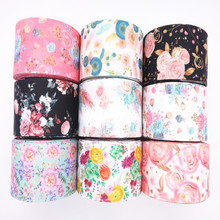 50 yards 1" 25MM /1.5" 38MM Flowers Printed Grosgrain Ribbon For Hair Bows DIY Decoration Crafts MD19031201 2024 - buy cheap