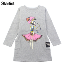 Girls Dress Tee Cartoon Autumn Princess Party Dress For Girls Cotton Spring Teenage Kids Dresses Girls Clothes 6 8 10 12 Year 2024 - buy cheap