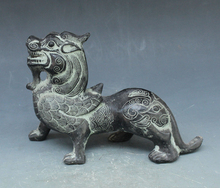 Exquisite Interesting Chinese Bronze Archaistic Auspicious Mythical Beast Statue 2024 - buy cheap