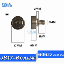 [JS17*6-C3L8M6]Free Shipping 10pcs NTBG series screw 626zz bearing wheel NTBG17-6 stainless steel M6 screw 626zz S626zz bearing 2024 - buy cheap