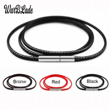 WBL 3pcs1mm-3mm Necklace Cord Black Leather Cord Wax Rope Chain With Stainless Steel Rotary Buckle For DIY Necklace Jewelry 2024 - buy cheap