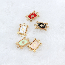 10PCS Poker Card Oil Drop Connector Bracelets Pendants Gold Alloy Enamel Charms DIY Necklace Earring Double Hang Pendant YZ080 2024 - buy cheap