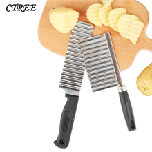 Кухонные овощные инструменты CTREE, нож из нержавеющей стали для резки цветов, нож для картофеля, моркови, фруктов, резак с волнистым узором, слайсер для картофеля C798 2024 - купить недорого