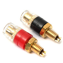 2Pcs Copper Terminal For 4mm Banana Plug Connector Jack Speaker Cable Amplifier Connector Plug Black Red 2024 - buy cheap