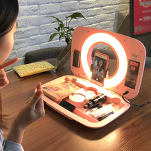 Yidoblo-caja de lámpara de anillo de maquillaje AS-20, con bolso de mano, regulable, 2800-9900K, caja de luz de anillo biocolor, caja de maquillaje con pantalla táctil 2024 - compra barato