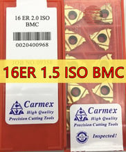 Carmex-Juego de insertos de carburo de rosca interna, ISO BMC 16ER 1,5, acero de procesamiento, 10 unids/set/set, Envío Gratis 2024 - compra barato