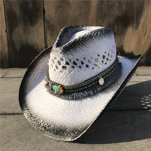 Chapéu de vaqueiro ocidental com borla, feminino elegante, sombrero, chapéu fascinator, chapéu de proteção contra o sol. 2024 - compre barato
