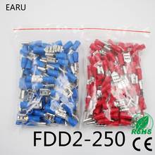 FDD2-250 Female Insulated Electrical Crimp Terminal for 1.5-2.5mm2 Connectors Cable Wire Connector 100PCS/Pack FDD2.5-250 FDD 2024 - buy cheap