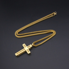New Arrival Womens Cross Necklace 60CM Chain Stainless Steel  Pendant Screw Cross Gold Color Mens Necklace For Women Best Gift 2024 - buy cheap