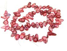 Joias de pérolas exclusivas, contas soltas de pérolas cultivadas em água doce vermelho rosa 9-15mm e um fio completo de 14 polegadas 2024 - compre barato