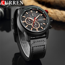 relogio masculino CURREN Men Watch Top Brand Luxury Chronograph Waterproof Sport Male Clock Leather Military New Wristwatch 8291 2024 - buy cheap