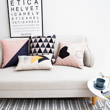 Travesseiro geométrico de letras nórdicas, fronha de linho para sofá, almofadas decorativas para casa 2024 - compre barato