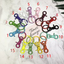 100pcs Mixed 15 Colors Key Chains Key Ring Metal Colorful Paint Enameled Keychain Clasp Clamp Pendant DIY Accessories 2024 - buy cheap