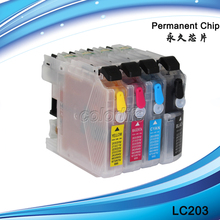 XIMO Full ink Chipped Refillable ink cartridge LC203 BK C M Y, ready to use 2024 - buy cheap