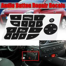 New Car Button Repair Stickers CD Radio Audio Button Repair Decals Stickers For Twingo For Renault Clio and Megane 2009-2011 2024 - buy cheap